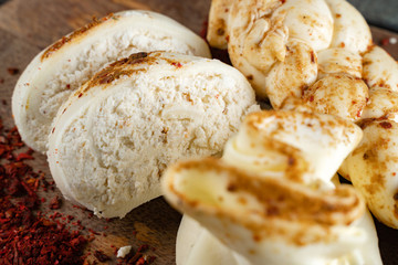 Soft cheese close up