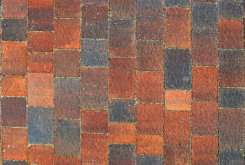 The fragment of sidewalk pavement brick pattern on promenade
