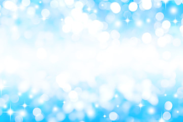 abstract blur beautiful glowing blue gradient color background with shining falling snow glittering...