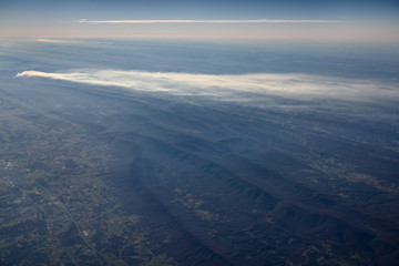 Aerial of Forest fires in George Washington Jefferson and Monongahela National Forests Appalachian Mountains West Virginia