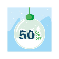 christmas ball with christmas promotions and discounts , winter sales