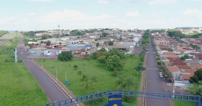 Aerial view of Serrana city. Brazil. 4K.