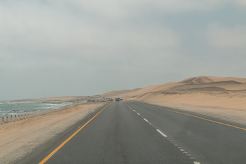 Coastal road to walvis bay, Namibia, Africa