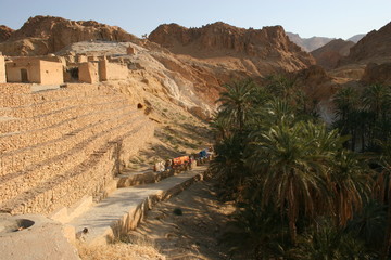 Village in the mountains in the Sahara