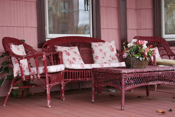 Pink front porch