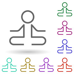 Yoga sign multi color icon. Simple thin line, outline vector of health icons for ui and ux, website or mobile application