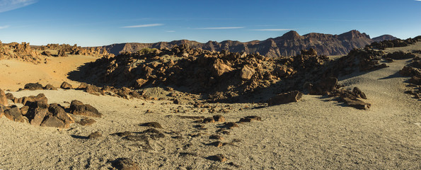 lava fields at the foot of Teide volcano, Canary Islands