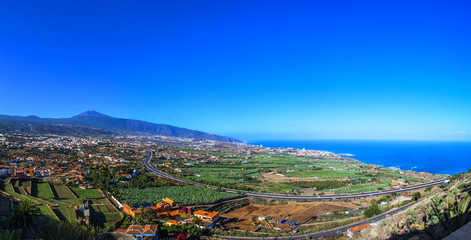 Valley of the Orotava Canary Islands, landscape from the height