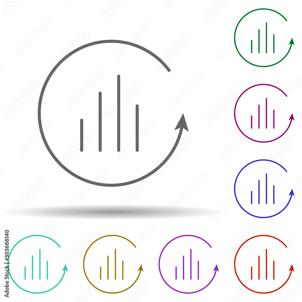 Poster annual chart report line multi color icon. simple thin line, outline vector of chart and diagram ico