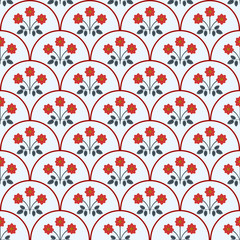 Seamless dahlia pattern