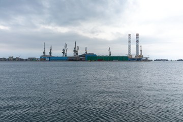 Large shipyard near the coast