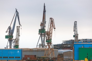 Fototapeta premium Large shipyard near the coast