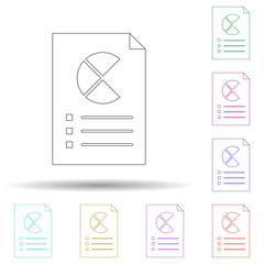 Business charts multi color icon. Simple thin line, outline vector of charts icons for ui and ux, website or mobile application