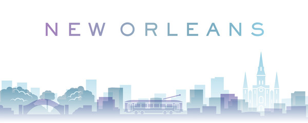 Obraz premium New Orleans Transparent Layers Gradient Landmarks Skyline