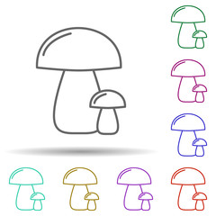 Mushrooms multi color icon. Simple thin line, outline vector of food and drink icons for ui and ux, website or mobile application