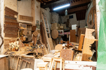 the carpenter workshop in Fes