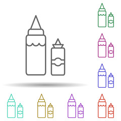 Ketchup and mayonnaise multi color icon. Simple thin line, outline vector of food and drink icons for ui and ux, website or mobile application