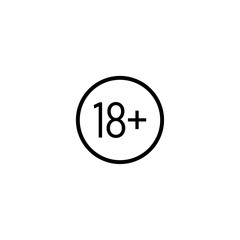 18 plus sign icon vector