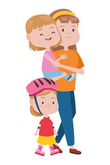 cute mother and daughters characters