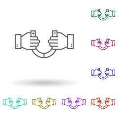 Attach, customer retention multi color icon. Simple thin line, outline vector of growth hacking icons for ui and ux, website or mobile application