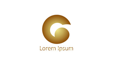 Unique modern creative elegant luxurious artistic gold color G initial based letter, golden ratio, icon logo template vector