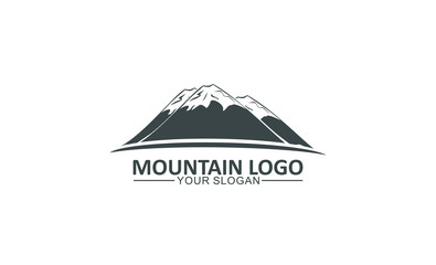 creative, unique, Simple illustration of volcano mountain vector logo template