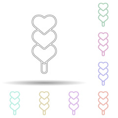 Ice cream in heart multi color icon. Simple thin line, outline vector of ice cream icons for ui and ux, website or mobile application