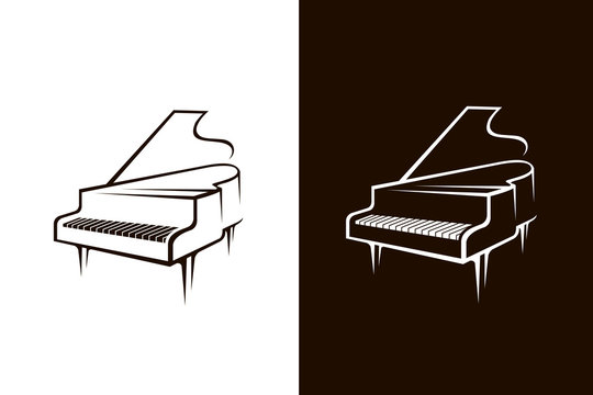 Piano logo design. Simple piano logo 23870552 Vector Art at Vecteezy