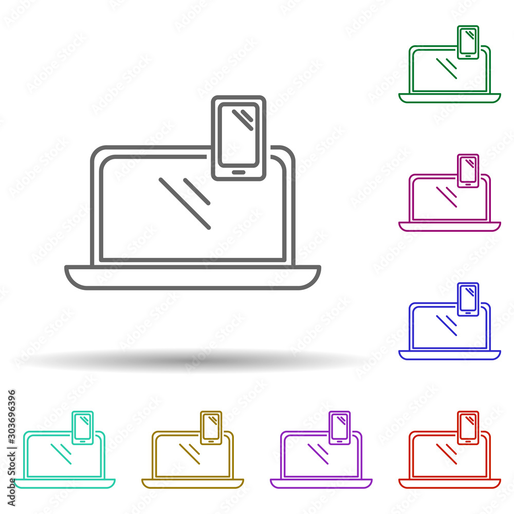 Poster other devices multi color icon. simple thin line, outline vector of security icons for ui and ux, we