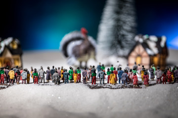 Thanksgiving day concept/Autumn thanksgiving day background with red and yellow leaves