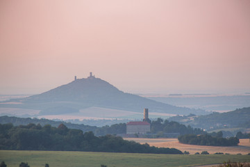 Fototapeta na wymiar medieval castle in the czech republic on a hill
