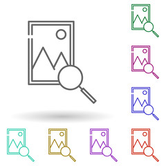 Search photos multi color icon. Simple thin line, outline vector of seo and online marketing icons for ui and ux, website or mobile application