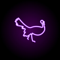 Turkey, bird, farm neon icon. Simple thin line, outline vector of thanksgiving day icons for ui and ux, website or mobile application