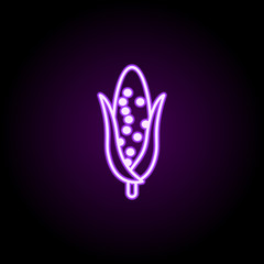 Corn, harvesting neon icon. Simple thin line, outline vector of thanksgiving day icons for ui and ux, website or mobile application