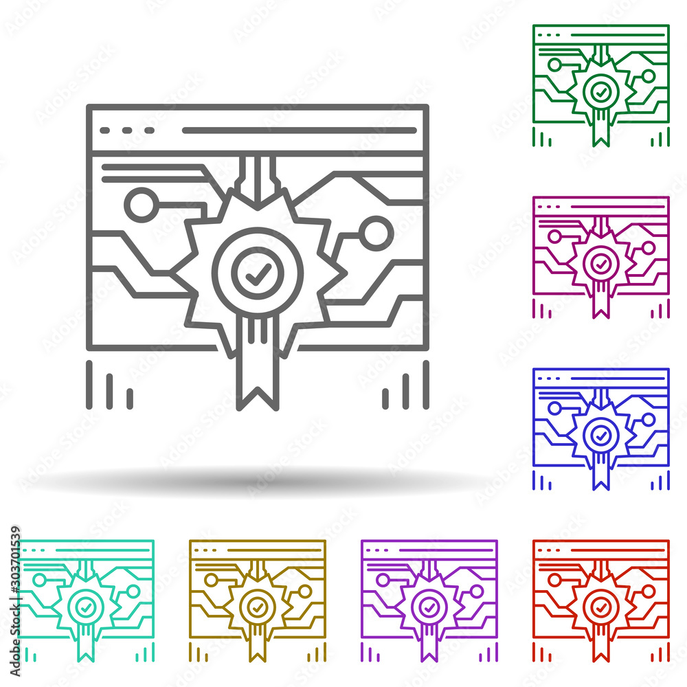 Poster website quality multi color icon. simple thin line, outline vector of web development icons for ui a