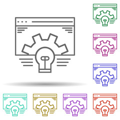 Web application multi color icon. Simple thin line, outline vector of web development icons for ui and ux, website or mobile application