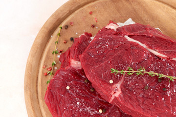fresh piece of meat juicy steak on the Board