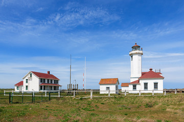 Fototapeta na wymiar Point Wilson Lighthouse at Fort Worden State Park, Washington State.