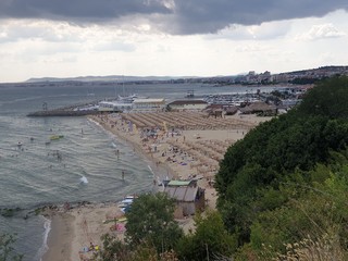 Fototapeta premium Summer sea shore landscape
