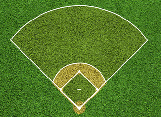 Baseball court. Top view field. Board background