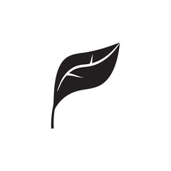 flat black glyph leaf icon. Logo element illustration.leaf design. vector eps 10 . leaf concept. Can be used in web and mobile .