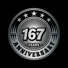 167 years anniversary celebration logo design. Vector and illustration.