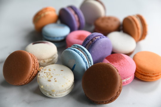 colorful french macaron cookies