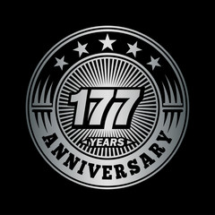 177 years anniversary celebration logo design. Vector and illustration.