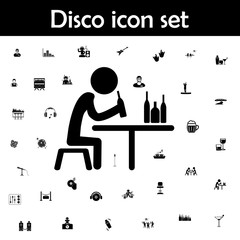 Eating, drinking, meeting icon. Disco icons universal set for web and mobile