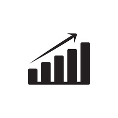 flat black glyph growth bar icon. Logo element illustration. growth bar design. vector eps 10 . growth bar concept. Can be used in web and mobile