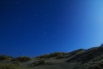 Fototapeta na wymiar starry sky over the dunes night