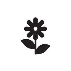 flat black glyph flower icon. Logo element illustration. flower design. vector eps 10 . flower concept. Can be used in web and mobile .