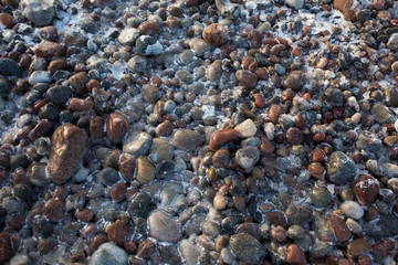 icy stones by the sea