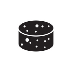 flat glyph black cheese wheel icon. Logo element illustration.cheese wheel design. vector eps 10 . cheese wheel concept. Can be used in web and mobile .